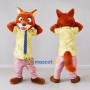 Custom Orange Yellow and Pink Fox in Shirt and Tie Mascot Costume Adult Full Body Suit for Themed Parties