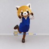 Custom Tan White and Blue Red Panda in Skirt Suit Mascot Costume Adult Full Body Suit for Themed Parties Custom Tan White and Blue Red Panda in Skirt Suit Mascot Costume Adult Full Body Suit for Themed Parties