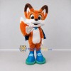 Custom Orange and Blue Fox with Cape Mascot Costume Adult Full Body Suit for Themed Parties Custom Orange and Blue Fox with Cape Mascot Costume Adult Full Body Suit for Themed Parties