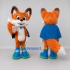 Custom Orange and Blue Fox with Cape Mascot Costume Adult Full Body Suit for Themed Parties Custom Orange and Blue Fox with Cape Mascot Costume Adult Full Body Suit for Themed Parties