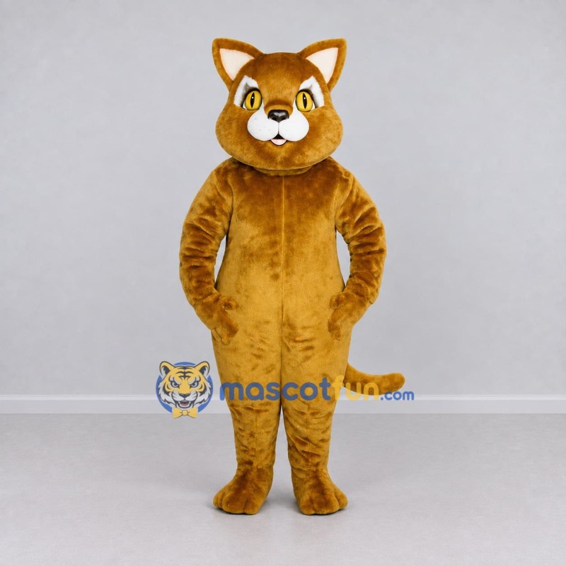 Custom Golden Brown Cat Mascot Costume Adult Full Body Suit for Pet Events Custom Golden Brown Cat Mascot Costume Adult Full Body Suit for Pet Events
