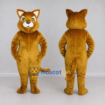 Custom Golden Brown Cat Mascot Costume Adult Full Body Suit for Pet Events