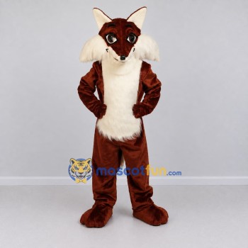 Custom Dark Brown and Cream Fox Mascot Costume Adult Full Body Suit for Wildlife Events