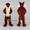 Custom Dark Brown and Cream Fox Mascot Costume Adult Full Body Suit for Wildlife Events