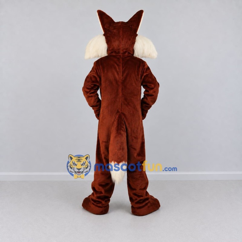 Custom Dark Brown and Cream Fox Mascot Costume Adult Full Body Suit for Wildlife Events