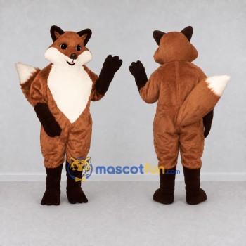 Custom Brown and White Fox Mascot Costume Adult Full Body Suit for Wildlife Events
