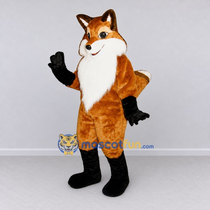 Custom Orange Black and White Fox Mascot Costume Adult Full Body Suit for Wildlife Events Custom Orange Black and White Fox Mascot Costume Adult Full Body Suit for Wildlife Events