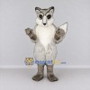 Custom Gray and White Fox Mascot Costume Adult Full Body Suit for Wildlife Events Custom Gray and White Fox Mascot Costume Adult Full Body Suit for Wildlife Events