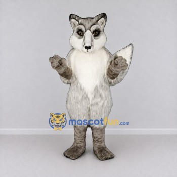 Custom Gray and White Fox Mascot Costume Adult Full Body Suit for Wildlife Events Custom Gray and White Fox Mascot Costume Adult Full Body Suit for Wildlife Events