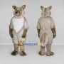 Custom Gray and White Wolf Mascot Costume Adult Full Body Suit for Wildlife Events