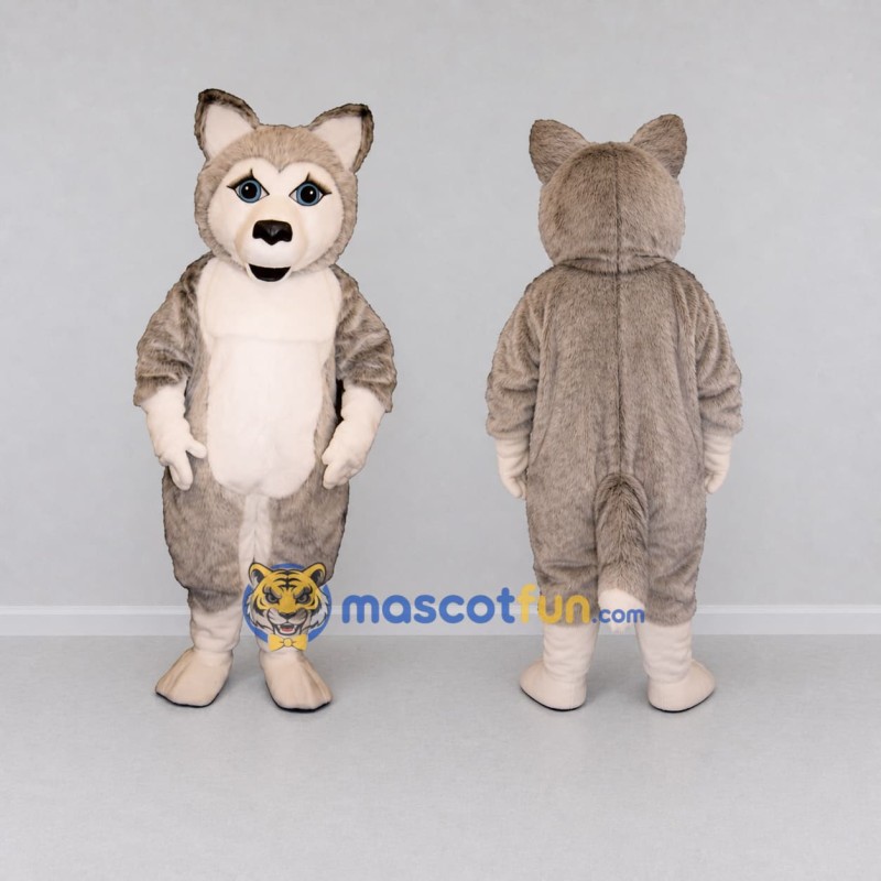 Custom Gray and White Husky Dog Mascot Costume Adult Full Body Suit for Pet Events Custom Gray and White Husky Dog Mascot Costume Adult Full Body Suit for Pet Events
