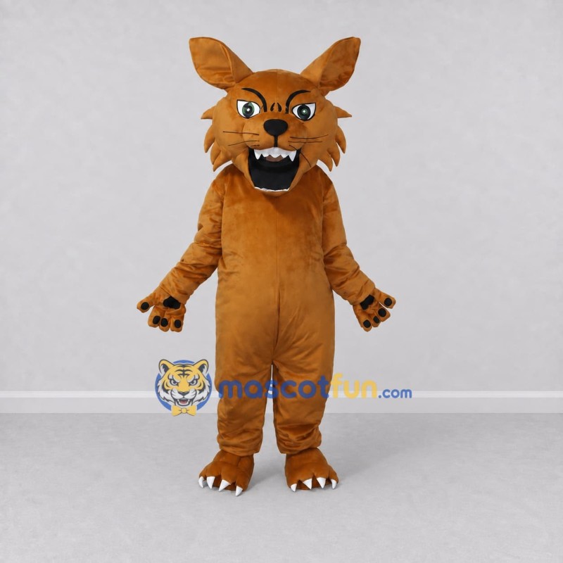 Custom Tan Wild Cat Mascot Costume Adult Full Body Suit for Wildlife Events Custom Tan Wild Cat Mascot Costume Adult Full Body Suit for Wildlife Events
