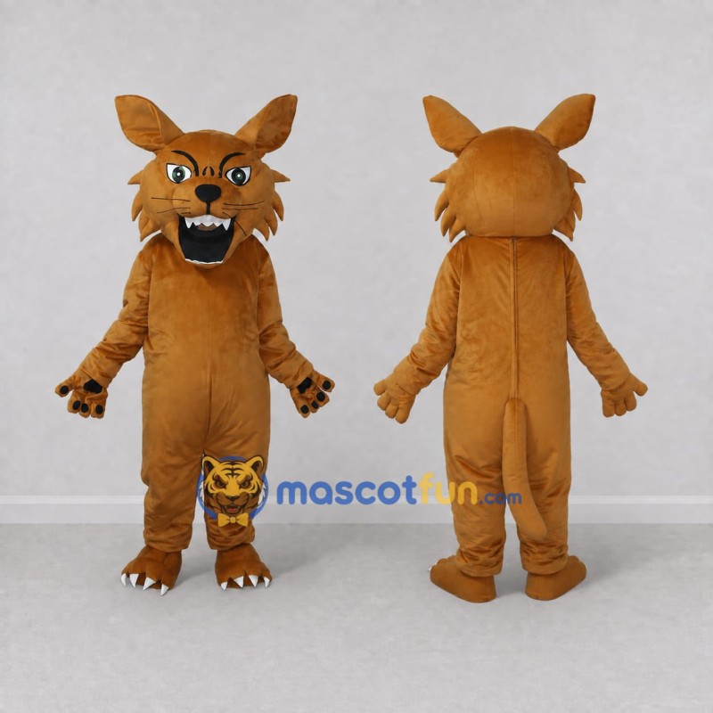 Custom Tan Wild Cat Mascot Costume Adult Full Body Suit for Wildlife Events Custom Tan Wild Cat Mascot Costume Adult Full Body Suit for Wildlife Events