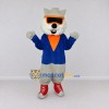 Custom White Blue and Orange Wolf in Jacket Mascot Costume Adult Full Body Suit for Themed Parties Custom White Blue and Orange Wolf in Jacket Mascot Costume Adult Full Body Suit for Themed Parties