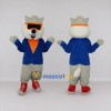 Custom White Blue and Orange Wolf in Jacket Mascot Costume Adult Full Body Suit for Themed Parties