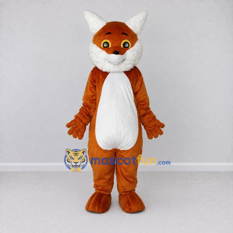 Custom Orange and White Fox Mascot Costume Adult Full Body Suit for Wildlife Events Custom Orange and White Fox Mascot Costume Adult Full Body Suit for Wildlife Events