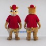 Custom Tan and Red Hamster in Cap and T Shirt Mascot Costume Adult Full Body Suit for School Events