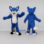 Custom Blue and White Fox Mascot Costume Adult Full Body Suit for School Events