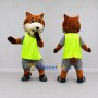 Custom Brown and Lime Green Animal Character in Sportswear Mascot Costume Adult Full Body Suit for Sports Events