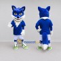 Custom Blue and White Fox in Sportswear Mascot Costume Adult Full Body Suit for Sports Events
