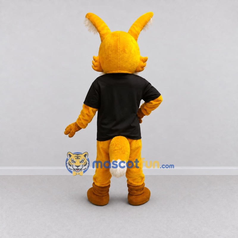 Custom Yellow Orange and Black Fantasy Animal in T Shirt Mascot Costume Adult Full Body Suit for School Events Custom Yellow Orange and Black Fantasy Animal in T Shirt Mascot Costume Adult Full Body Suit for School Events