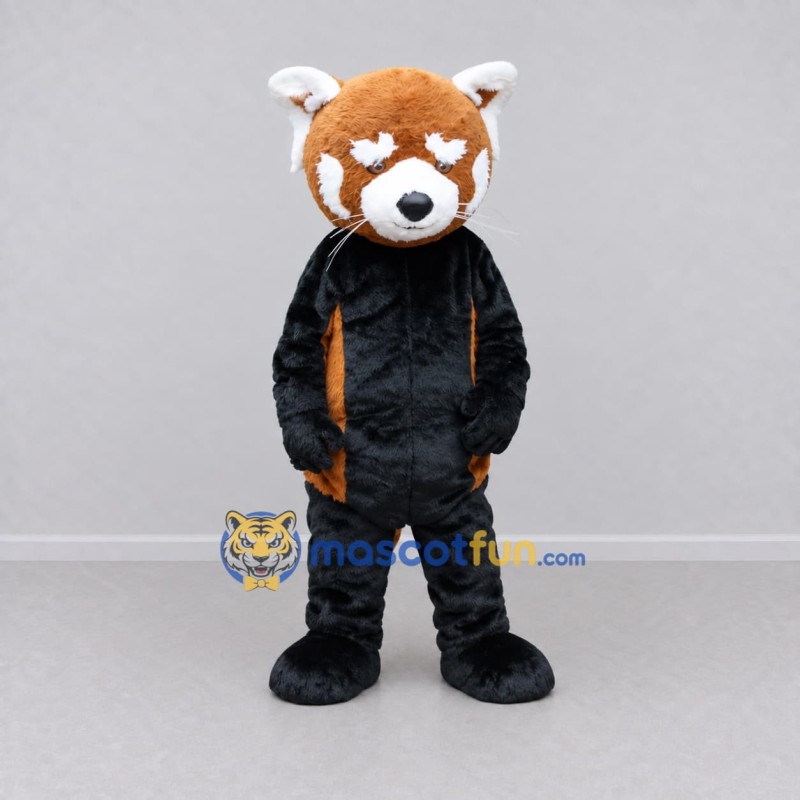 Custom Brown Black and White Red Panda Mascot Costume Adult Full Body Suit for Wildlife Events