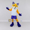 Custom Yellow Blue and White Fox in Sportswear Mascot Costume Adult Full Body Suit for Sports Events Custom Yellow Blue and White Fox in Sportswear Mascot Costume Adult Full Body Suit for Sports Events