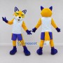 Custom Yellow Blue and White Fox in Sportswear Mascot Costume Adult Full Body Suit for Sports Events