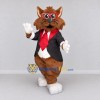 Custom Brown Black and Red Cat in Suit Mascot Costume Adult Full Body Suit for Themed Parties Custom Brown Black and Red Cat in Suit Mascot Costume Adult Full Body Suit for Themed Parties