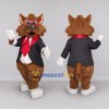 Custom Brown Black and Red Cat in Suit Mascot Costume Adult Full Body Suit for Themed Parties Custom Brown Black and Red Cat in Suit Mascot Costume Adult Full Body Suit for Themed Parties