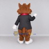 Custom Brown Black and Red Cat in Suit Mascot Costume Adult Full Body Suit for Themed Parties Custom Brown Black and Red Cat in Suit Mascot Costume Adult Full Body Suit for Themed Parties