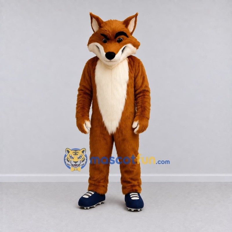 Custom Brown and Cream Fox Mascot Costume Adult Full Body Suit for Wildlife Events Custom Brown and Cream Fox Mascot Costume Adult Full Body Suit for Wildlife Events