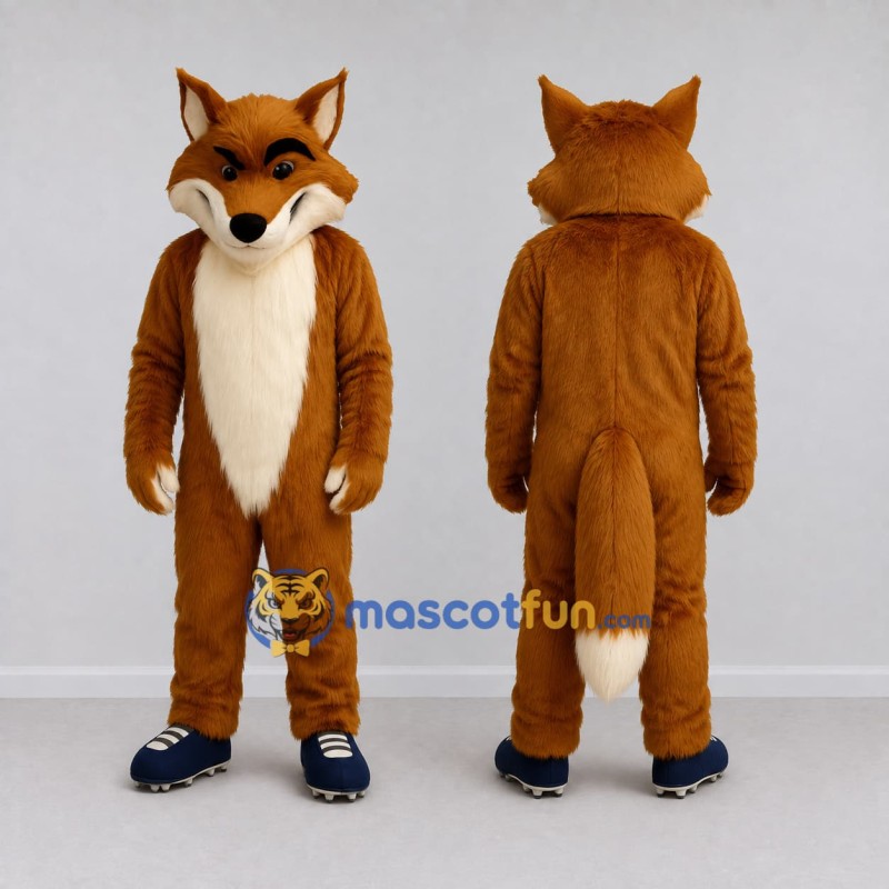 Custom Brown and Cream Fox Mascot Costume Adult Full Body Suit for Wildlife Events Custom Brown and Cream Fox Mascot Costume Adult Full Body Suit for Wildlife Events