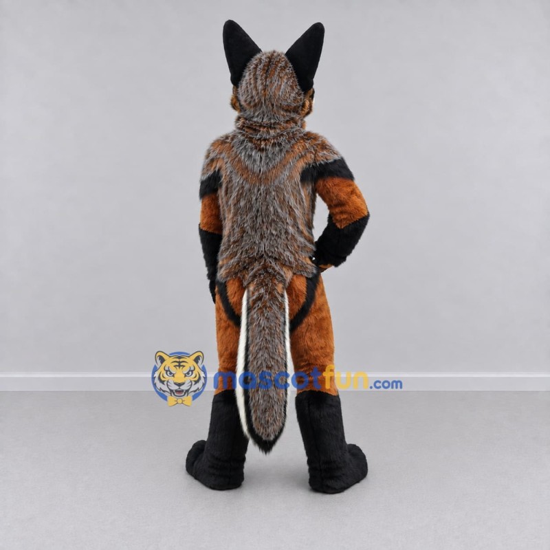Custom Brown Black and White Fox Mascot Costume Adult Full Body Suit for Wildlife Events