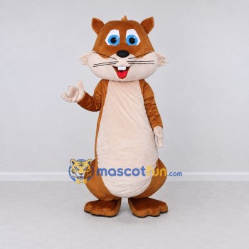 Custom Brown and Cream Rodent Mascot Costume Adult Full Body Suit for School Events