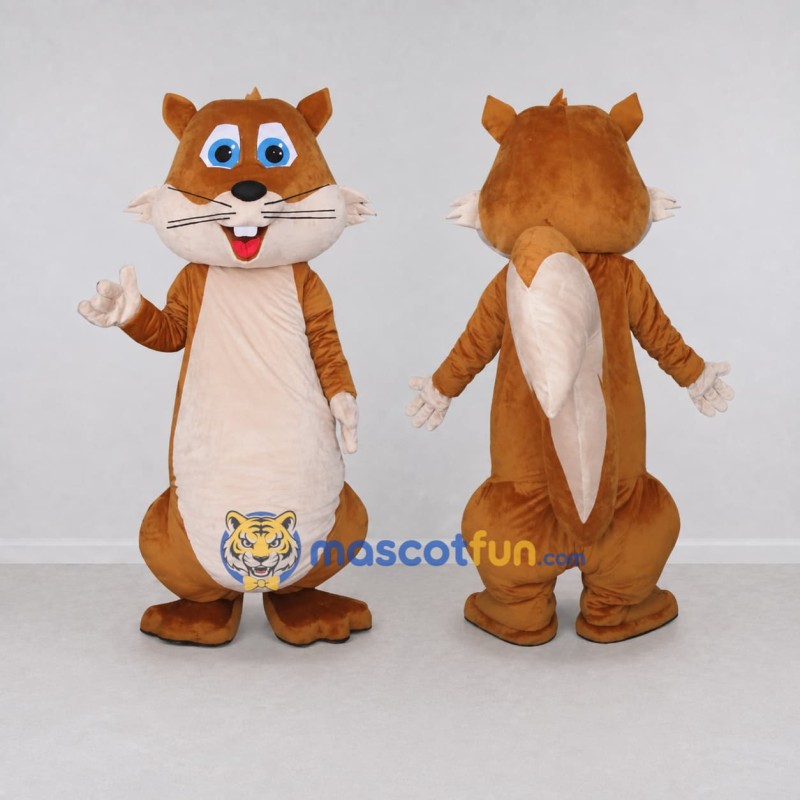 Custom Brown and Cream Rodent Mascot Costume Adult Full Body Suit for School Events Custom Brown and Cream Rodent Mascot Costume Adult Full Body Suit for School Events