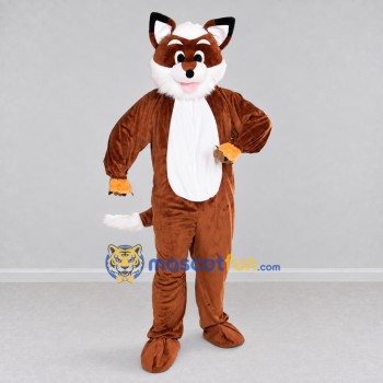 Custom Brown and White Fox Mascot Costume Adult Full Body Suit for Wildlife Events Custom Brown and White Fox Mascot Costume Adult Full Body Suit for Wildlife Events