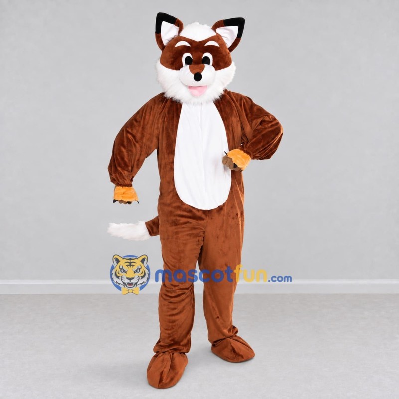 Custom Brown and White Fox Mascot Costume Adult Full Body Suit for Wildlife Events Custom Brown and White Fox Mascot Costume Adult Full Body Suit for Wildlife Events