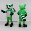 Custom Green and White Raccoon Mascot Costume Adult Full Body Suit for School Events Custom Green and White Raccoon Mascot Costume Adult Full Body Suit for School Events