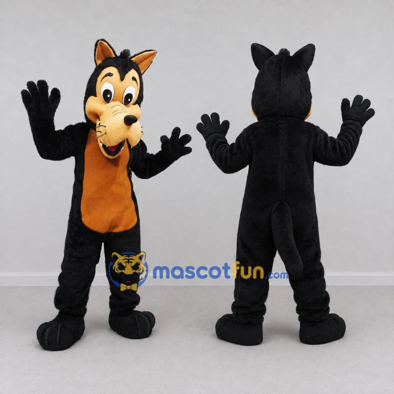 Custom Black and Tan Dog Mascot Costume Adult Full Body Suit for School Events Custom Black and Tan Dog Mascot Costume Adult Full Body Suit for School Events