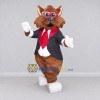 Custom Brown Black and Red Cat in Suit Mascot Costume Adult Full Body Suit for Themed Parties