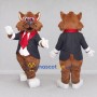 Custom Brown Black and Red Cat in Suit Mascot Costume Adult Full Body Suit for Themed Parties