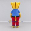 Custom Yellow Blue and Red Tabby Cat in Shirt and Pants Mascot Costume Adult Full Body Suit for School Events Custom Yellow Blue and Red Tabby Cat in Shirt and Pants Mascot Costume Adult Full Body Suit for School Events