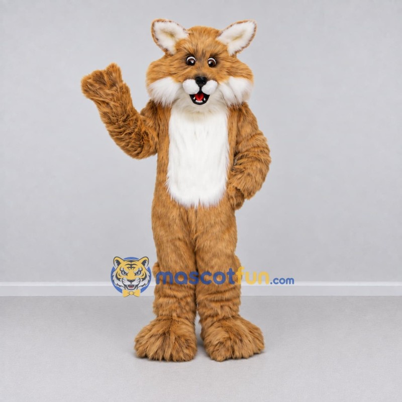 Custom Tan and White Fox Mascot Costume Adult Full Body Suit for Wildlife Events Custom Tan and White Fox Mascot Costume Adult Full Body Suit for Wildlife Events