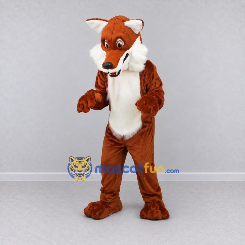 Custom Rust Brown and White Fox Mascot Costume Adult Full Body Suit for Wildlife Events Custom Rust Brown and White Fox Mascot Costume Adult Full Body Suit for Wildlife Events