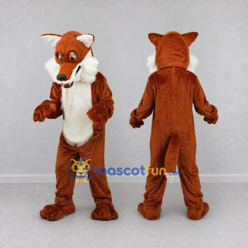 Custom Rust Brown and White Fox Mascot Costume Adult Full Body Suit for Wildlife Events