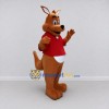 Custom Brown and Red Kangaroo in T Shirt Mascot Costume Adult Full Body Suit for School Events Custom Brown and Red Kangaroo in T Shirt Mascot Costume Adult Full Body Suit for School Events