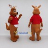 Custom Brown and Red Kangaroo in T Shirt Mascot Costume Adult Full Body Suit for School Events Custom Brown and Red Kangaroo in T Shirt Mascot Costume Adult Full Body Suit for School Events