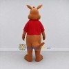 Custom Brown and Red Kangaroo in T Shirt Mascot Costume Adult Full Body Suit for School Events Custom Brown and Red Kangaroo in T Shirt Mascot Costume Adult Full Body Suit for School Events