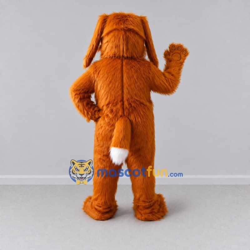Custom Orange and White Shaggy Dog Mascot Costume Adult Full Body Suit for Pet Events Custom Orange and White Shaggy Dog Mascot Costume Adult Full Body Suit for Pet Events